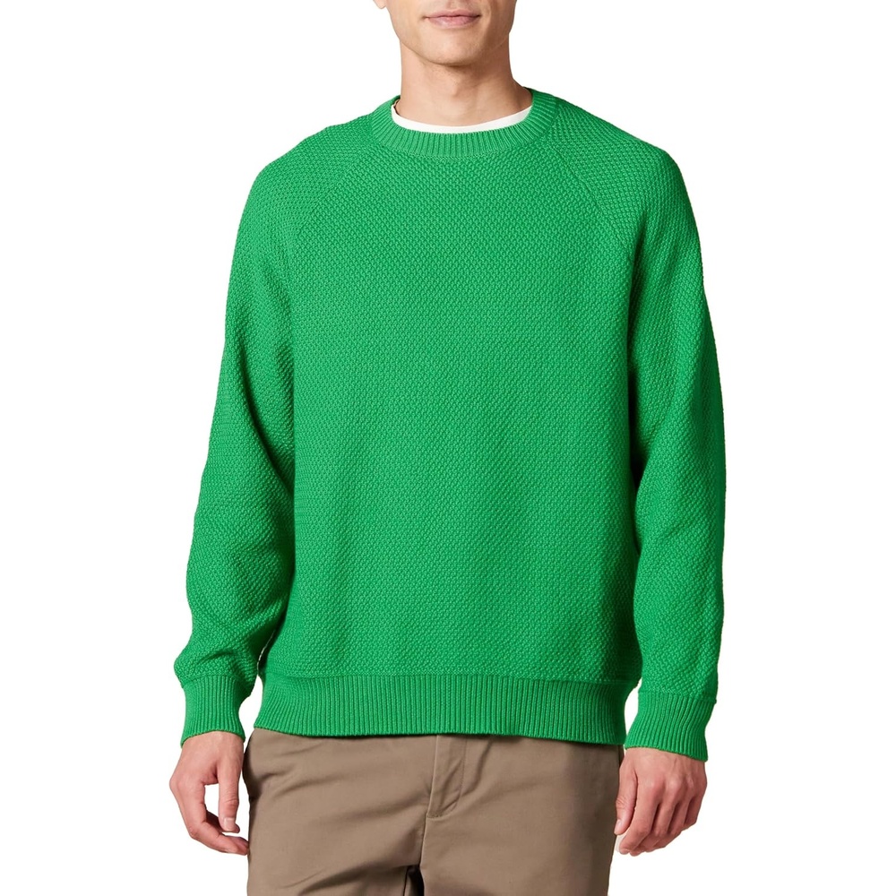 image:imageAmazon Essentials Mens Oversized Crewneck Sweater Textured Loose FitGreen
