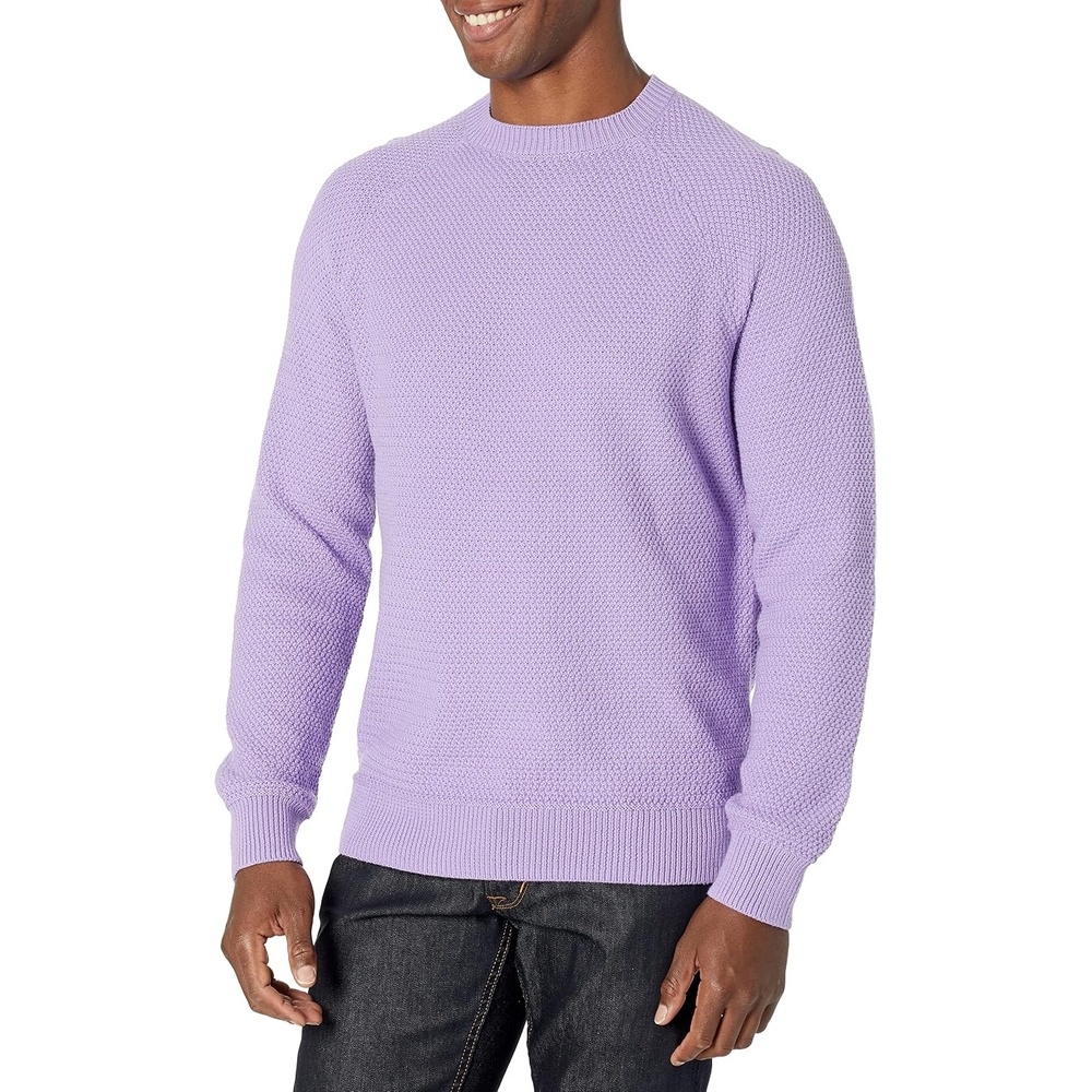 image:imageAmazon Essentials Mens Oversized Crewneck Sweater Textured Loose FitLavender