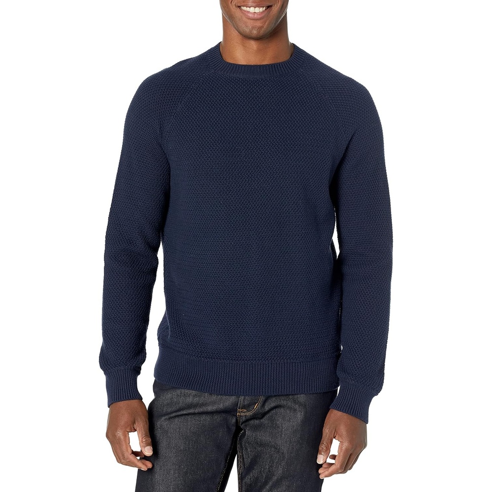 image:imageAmazon Essentials Mens Oversized Crewneck Sweater Textured Loose FitNavy