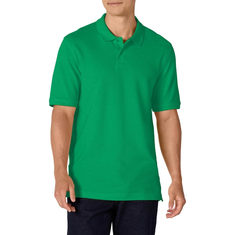 image:imageAmazon Essentials Mens RegularFit Short Sleeve Cotton Pique Polo Shirt Available in Big amp TallBright Emerald Green