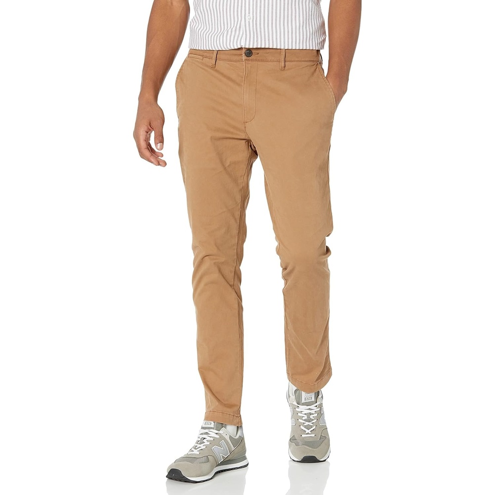 image:imageAmazon Essentials Mens SkinnyFit Washed Comfort Stretch Chino Pant Previously GoodthreadsBritish Khaki