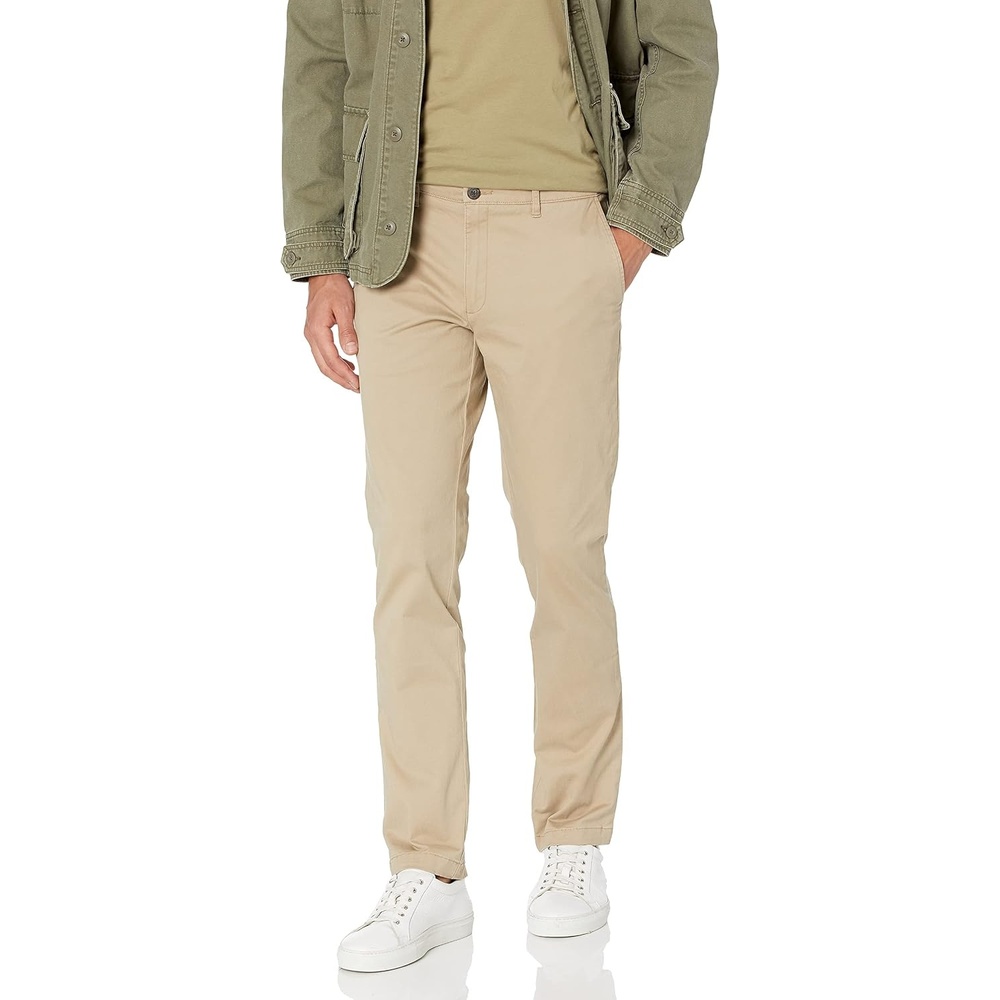 image:imageAmazon Essentials Mens SkinnyFit Washed Comfort Stretch Chino Pant Previously GoodthreadsKhaki