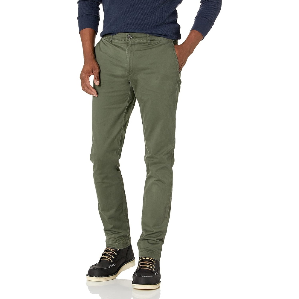 image:imageAmazon Essentials Mens SkinnyFit Washed Comfort Stretch Chino Pant Previously GoodthreadsOlive