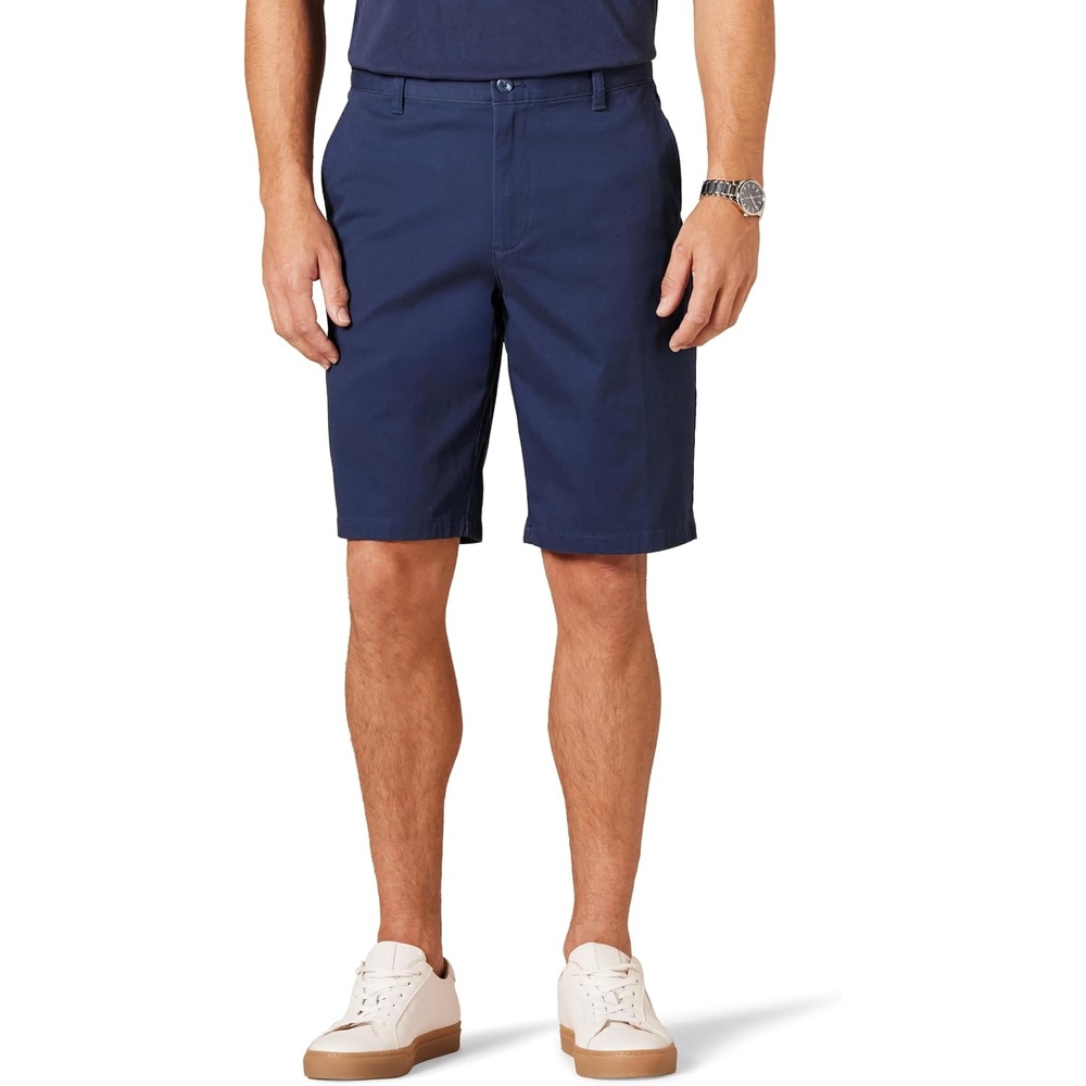 image:imageAmazon Essentials Mens SlimFit 11 Inseam Comfort Stretch Chino ShortsNavy
