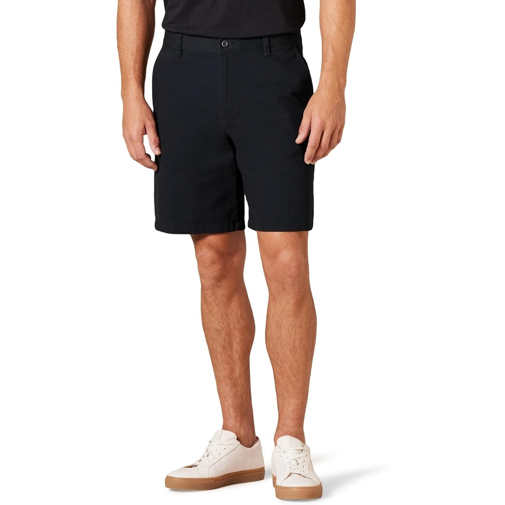 image:imageAmazon Essentials Mens SlimFit 9 Stretch Chino Shorts Midweight Cotton TwillBlack