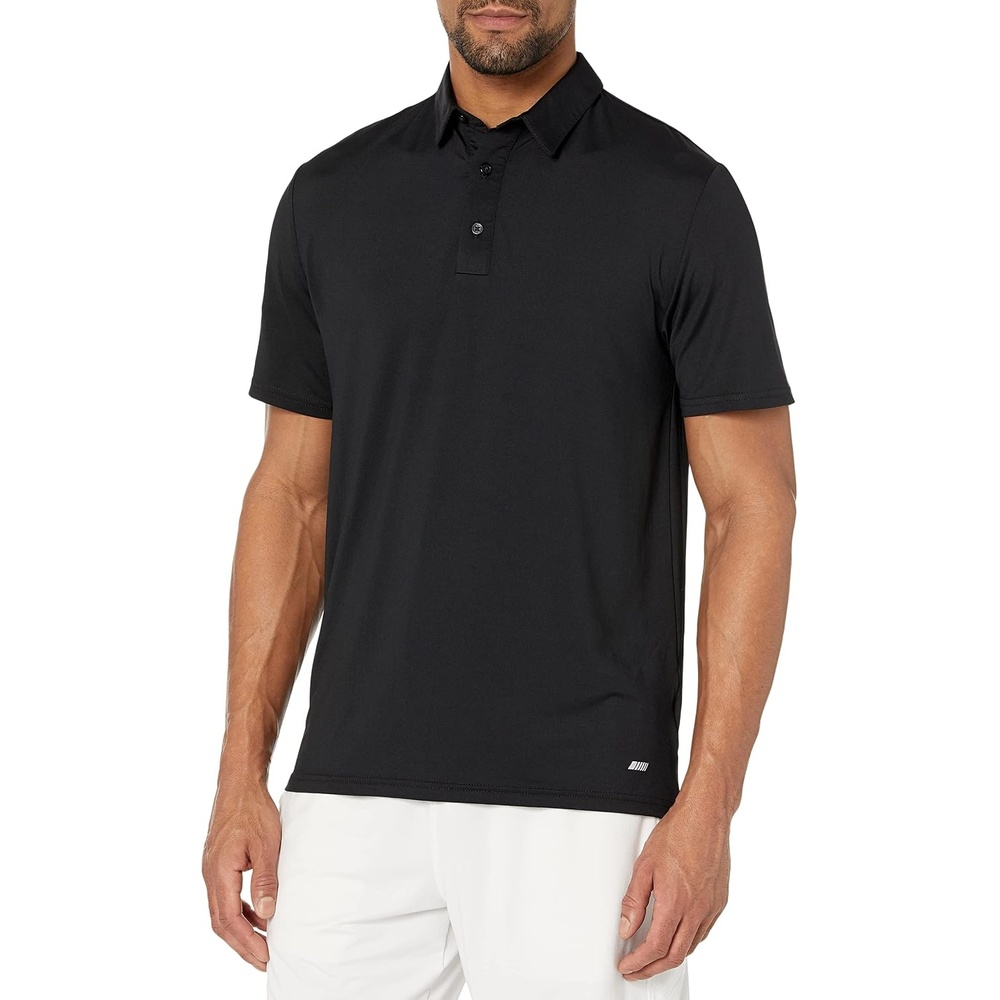 image:imageAmazon Essentials Mens SlimFit QuickDry Moisture Wicking Tech Stretch Short Sleeve Lightweight Golf Polo ShirtBlack