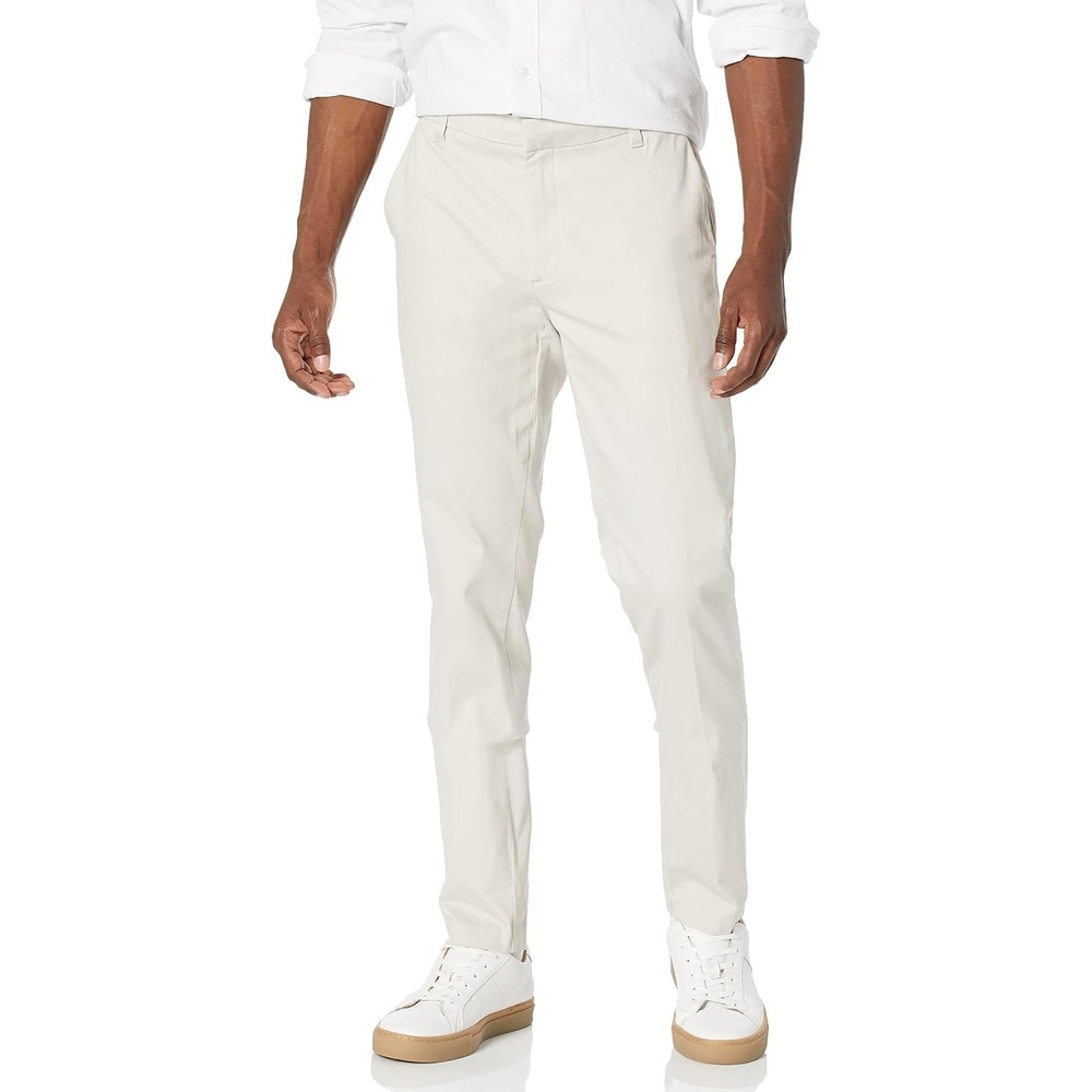 image:imageAmazon Essentials Mens SlimFit WrinkleResistant FlatFront Stretch Chino PantStone
