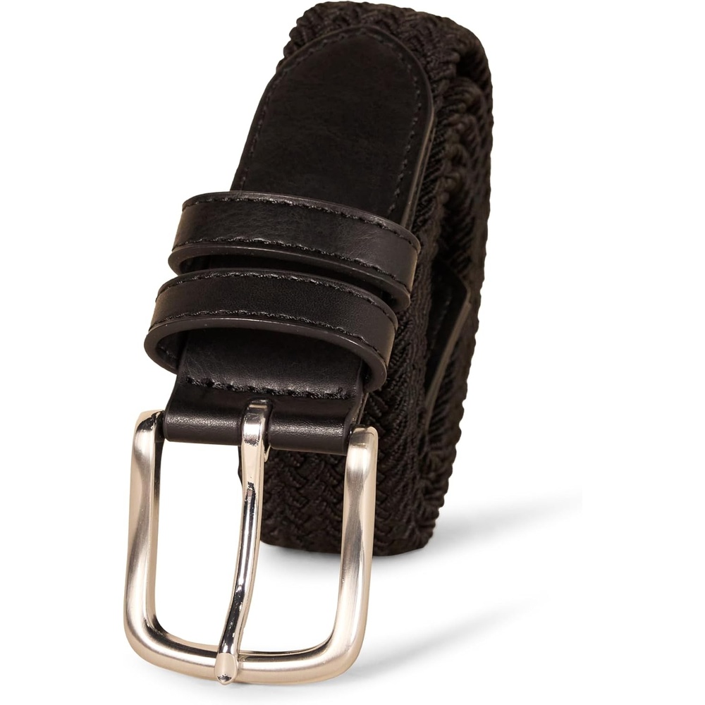 image:imageAmazon Essentials Mens Stretch Woven Braid Belt with Metal BuckleBlack