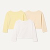 Amazon Essentials Babies, Toddlers and Girls’ Long Sleeve Cotton T-Shirts, Pack of 3(Beige/Pastel Yellow/White)