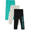 Amazon Essentials Disney | Marvel | Star Wars | Frozen | Princess Girls and Toddlers’ Cotton Stretch Leggings, Multipacks(Marvel Wakanda Forever)