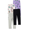 Amazon Essentials Disney | Marvel | Star Wars | Frozen | Princess Girls and Toddlers’ Cotton Stretch Leggings, Multipacks(Star Wars Ewoks)