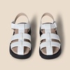 Amazon Essentials Girls’ Closed Toe Fisherman Sandals(Off-white Faux Leather)