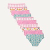 Amazon Essentials Girls’ Cotton Jersey Bikini Underwear(Gingham/ Flower/ Pink)