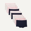 Amazon Essentials Girls’ Cotton Jersey Boxer Brief Underwear(Spot/ Stripe/ Navy)