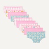 Amazon Essentials Girls’ Cotton Jersey Hipster Underwear(Gingham/ Flower/ Pink)