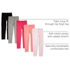 Amazon Essentials Girls’ Cotton Stretch Leggings, Multipacks(5-pack Black/Pink/Grey)