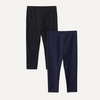 Amazon Essentials Girls’ Cotton Stretch Leggings, Multipacks(Black/ Navy)