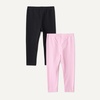 Amazon Essentials Girls’ Cotton Stretch Leggings, Multipacks(Black/ Pink)