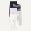 Amazon Essentials Girls’ Cotton Stretch Leggings, Multipacks(Black/Lavender/Dot)