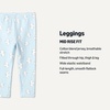 Amazon Essentials Girls’ Cotton Stretch Leggings, Multipacks(Blue/Floral/French Stripe)