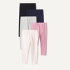 Amazon Essentials Girls’ Cotton Stretch Leggings, Multipacks(Dark Multicolor)