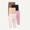 Amazon Essentials Girls’ Cotton Stretch Leggings, Multipacks(Multicolor/Leopard/Cowboy Boots)