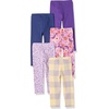 Amazon Essentials Girls’ Cotton Stretch Leggings, Multipacks(Purple  Folk Floral)