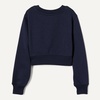 Amazon Essentials Girls’ Lightweight Fleece Cropped Sweatshirt(Navy)
