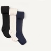 Amazon Essentials Girls’ Stretchy Cable Knit Tights, Pack of 3(White/Black/Navy)
