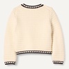 Amazon Essentials Girls and Toddlers’ Cotton Knit Cardigan Jacket(Ivory Black Combo)