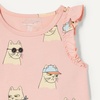 Amazon Essentials Girls and Toddlers’ Cotton Ruffle Tank Tops, Pack of 3(Cool Cat/Tiger/Tropical Fruit)