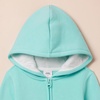 Amazon Essentials Girls and Toddlers’ Fleece Zip-Up Hooded Sweatshirt with Lined Hood and Rib Knit Detail(Aqua Blue)