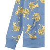 Amazon Essentials Girls and Toddlers’ Fleece Zip-Up Hooded Sweatshirt with Lined Hood and Rib Knit Detail(Blue Cats)