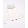 Amazon Essentials Girls and Toddlers’ Fleece Zip-Up Hooded Sweatshirt with Lined Hood and Rib Knit Detail(White)