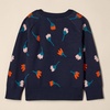 Amazon Essentials Girls and Toddlers’ Knitted Pullover Crewneck Sweater(Dark Navy  Flower Stems)