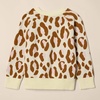 Amazon Essentials Girls and Toddlers’ Knitted Pullover Crewneck Sweater(Ivory Leopard)
