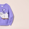 Amazon Essentials Girls and Toddlers’ Knitted Pullover Crewneck Sweater(Purple  Seal)