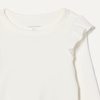 Amazon Essentials Girls and Toddlers’ Long Sleeve Ruffle T-Shirt(Black/Ivory)