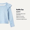 Amazon Essentials Girls and Toddlers’ Long Sleeve Ruffle T-Shirt(Light Heather Grey/ Ditsy Floral)