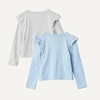Amazon Essentials Girls and Toddlers’ Long Sleeve Ruffle T-Shirt(Light Heather Grey/ Ditsy Floral)