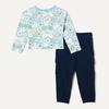 Amazon Essentials Girls and Toddlers’ Long Sleeve T-Shirt and Pull on Pants Set(Navy/Fruit)