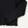 Amazon Essentials Girls and Toddlers’ Long-Sleeve Cropped Rib Top(Black)