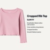 Amazon Essentials Girls and Toddlers’ Long-Sleeve Cropped Rib Top(Mauve)