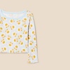 Amazon Essentials Girls and Toddlers’ Long-Sleeve Cropped Rib Top(Pale Blue Graphic Flower)