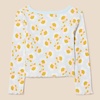 Amazon Essentials Girls and Toddlers’ Long-Sleeve Cropped Rib Top(Pale Blue Graphic Flower)