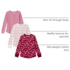Amazon Essentials Girls and Toddlers’ Long-Sleeve Knit Thermal T-Shirts, Pack of 3(3-pack Berry Mushrooms)
