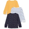 Amazon Essentials Girls and Toddlers’ Long-Sleeve Knit Thermal T-Shirts, Pack of 3(Multi  Ditsy Floral)
