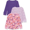 Amazon Essentials Girls and Toddlers’ Long-Sleeve Knit Thermal T-Shirts, Pack of 3(Purple  Folk Floral)