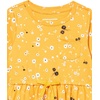 Amazon Essentials Girls and Toddlers’ Long-Sleeve Ruffle Outfit Set with Bowknot Design, Pack of 4(Gold/Ditsy Floral)