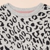 Amazon Essentials Girls and Toddlers’ Relaxed Fit Fleece Crewneck Pullover Sweatshirts, Pack of 2(Black/Light Grey Heather Leopard)